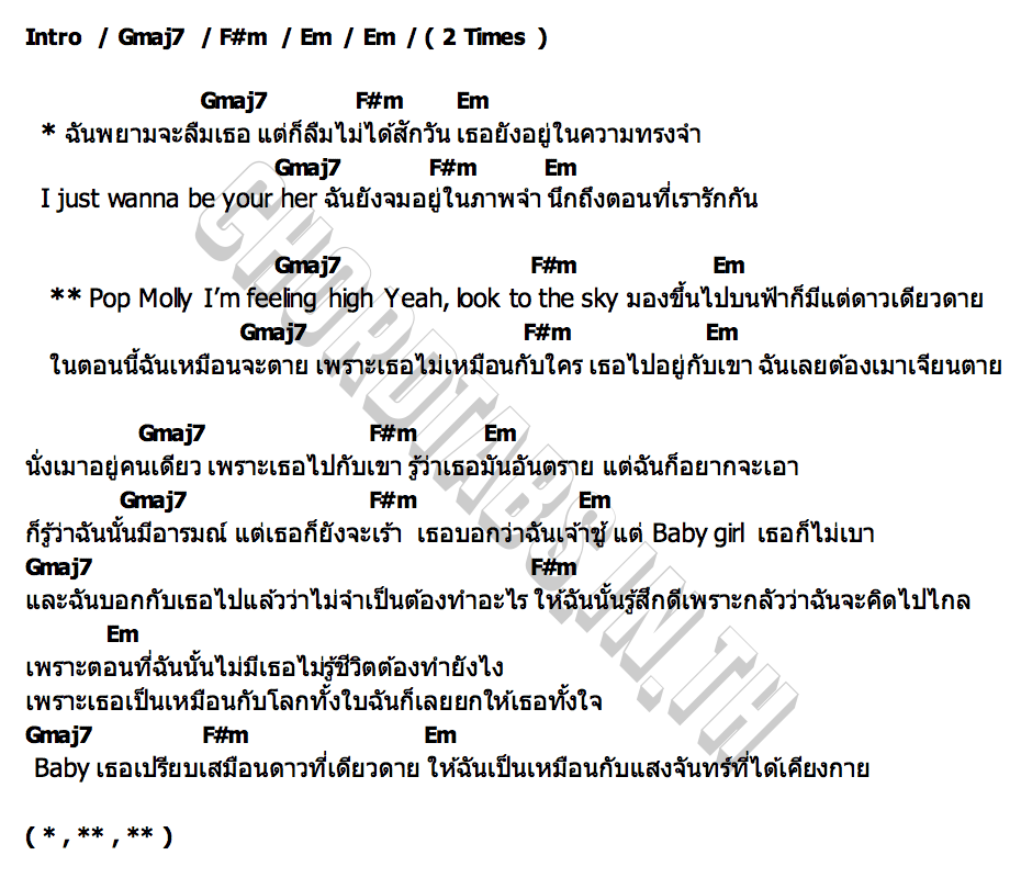 คอร์ด ดาวเดียวดาย (Lonely Star) The BESTS