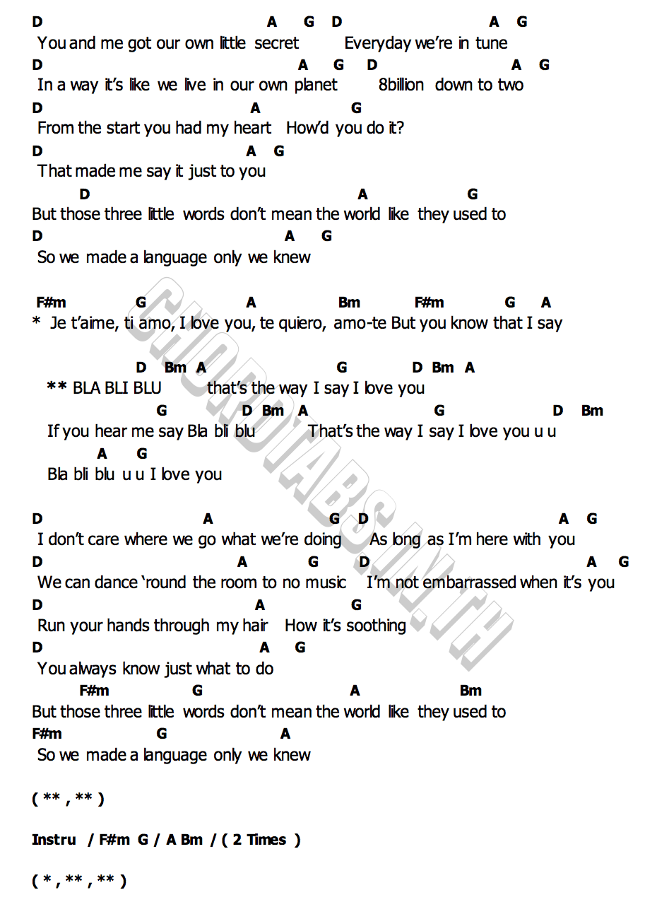 คอร์ด Bla Bli Blu Valentina Ploy