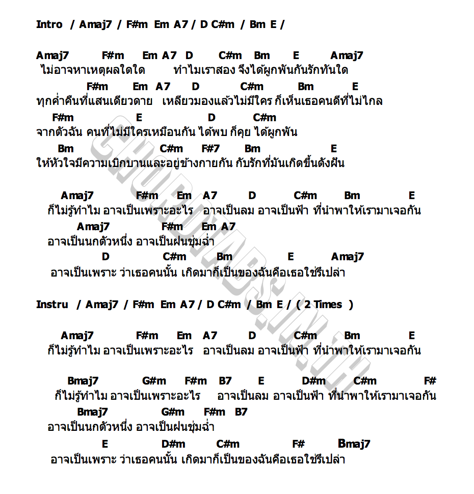 คอร์ด รักคือ VVV