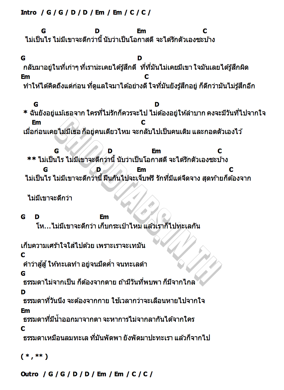 คอร์ด ไม่มีเขาจะดีกว่านี้ Rapper Tery