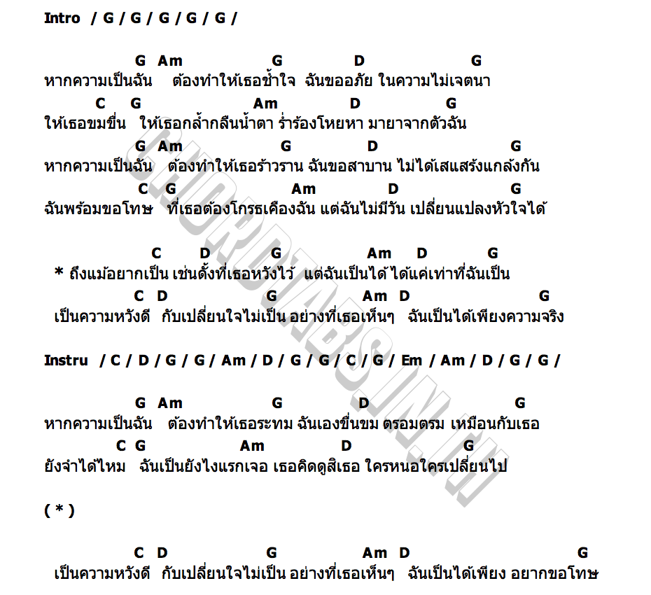 คอร์ด อยากขอโทษ แอ๊ด อิ๊ด โอภากุล