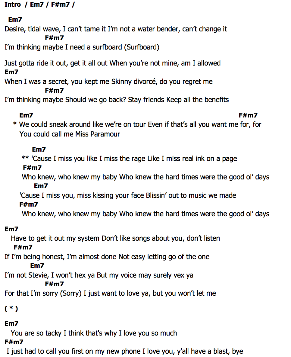 คอร์ด Good Ol Days Hayley Williams