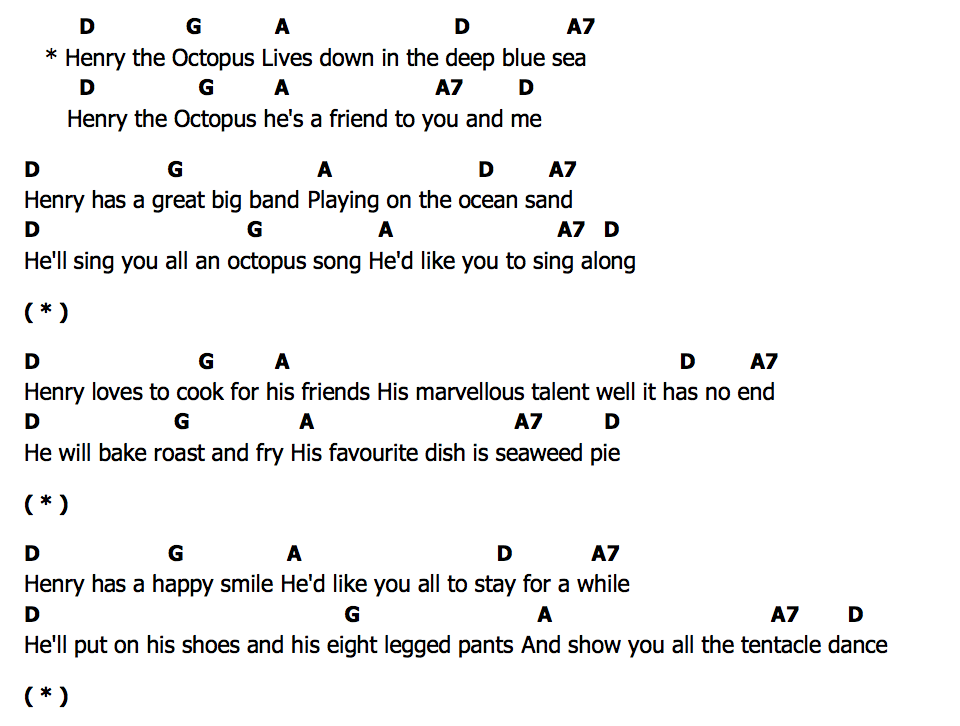 คอร์ด Henry The Octopus The Wiggles