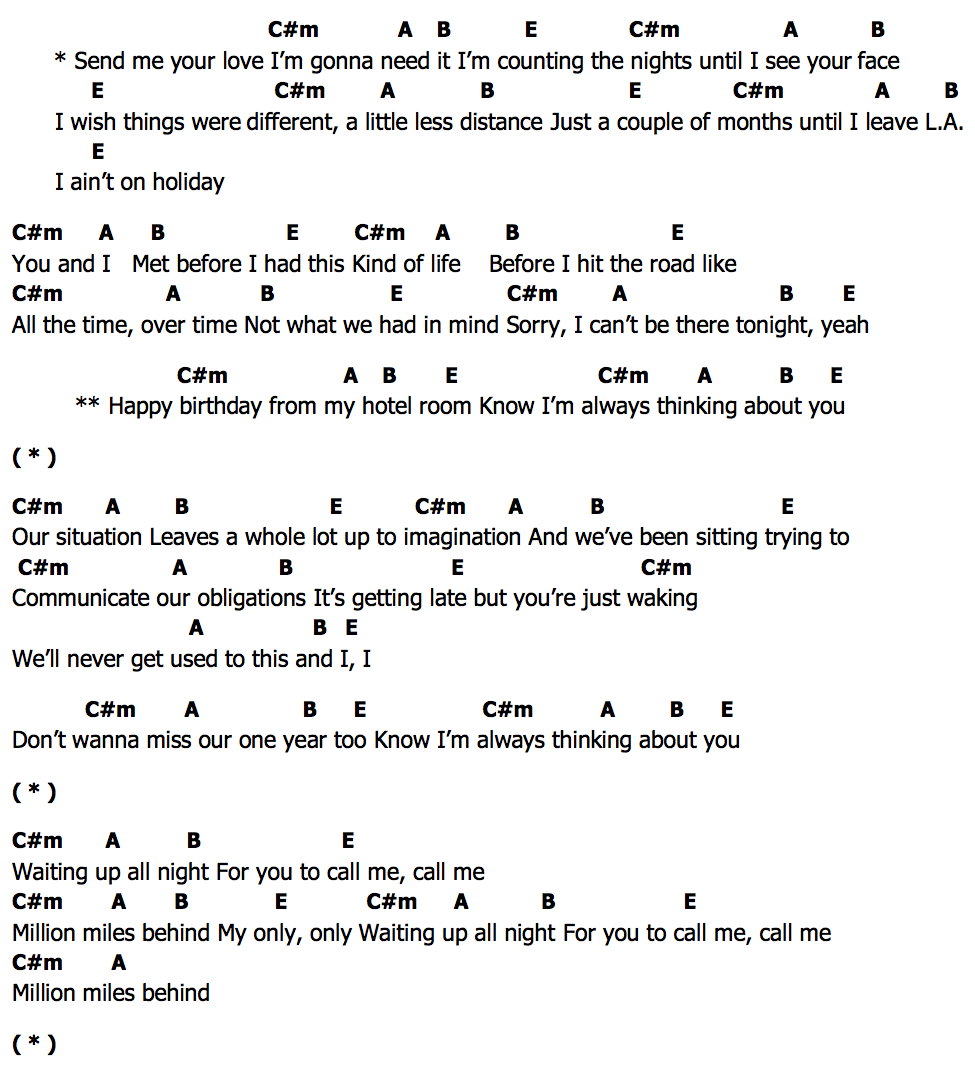 คอร์ด Holiday Holiday Drax Project
