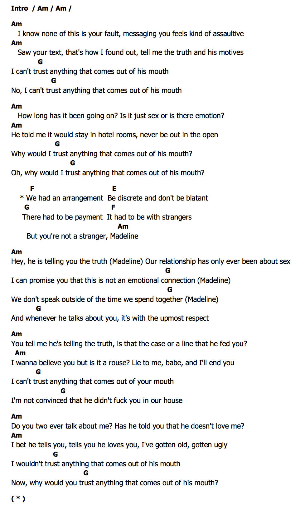 คอร์ด Madeline Lily Allen