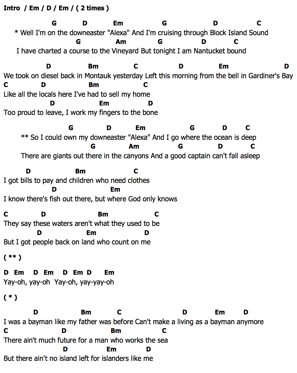 คอร์ด The Downeaster Alexa Home Free