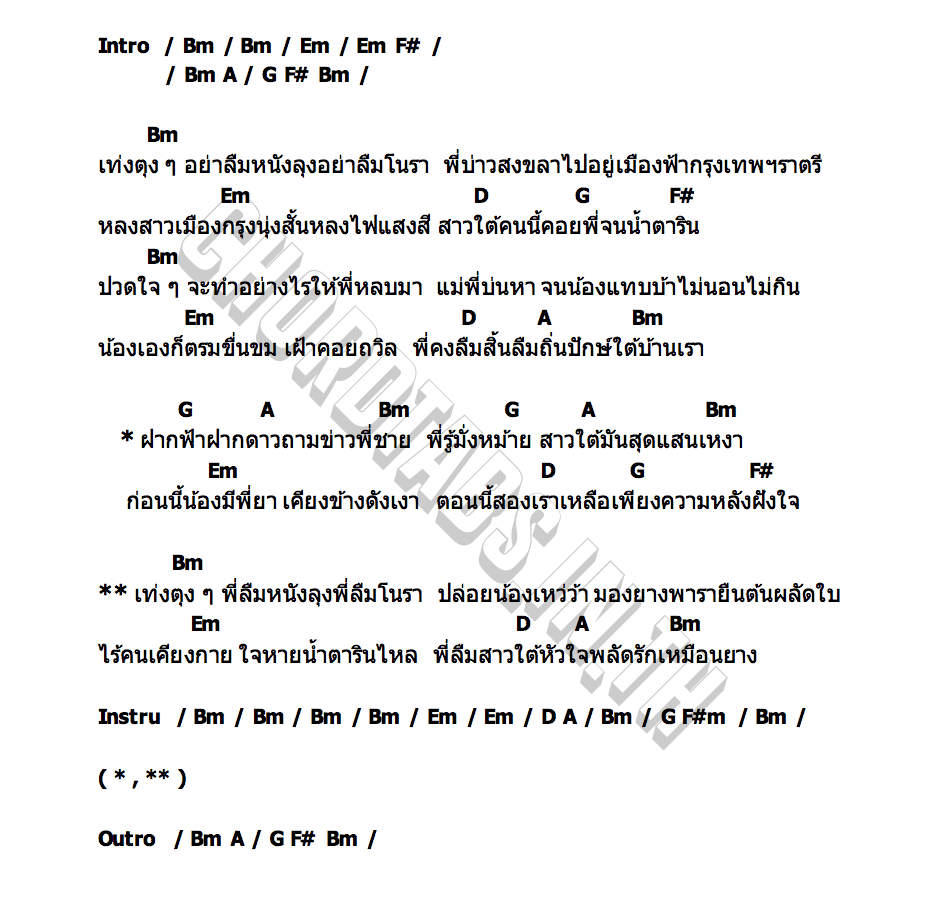 คอร์ด สาวใต้ยังคอย อร อรดี TIG