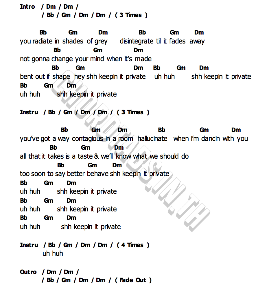 คอร์ด Private The Neighbourhood