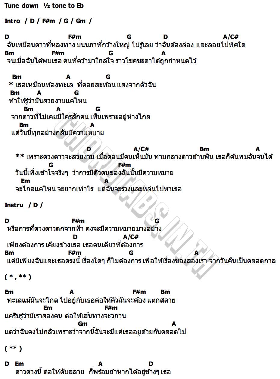 คอร์ด ดาวหลงทาง Satang Kittiphop