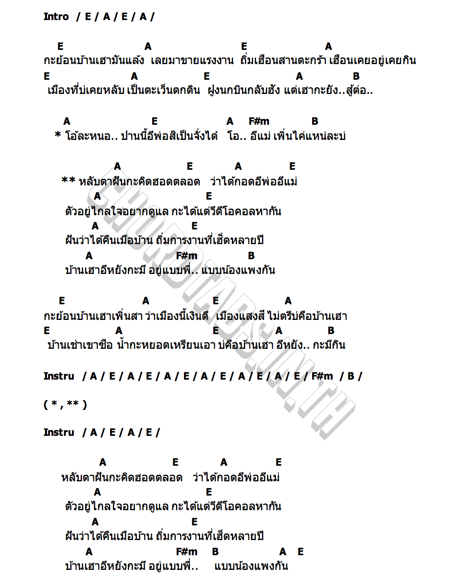 คอร์ด บ้านเฮา บอย พนมไพร