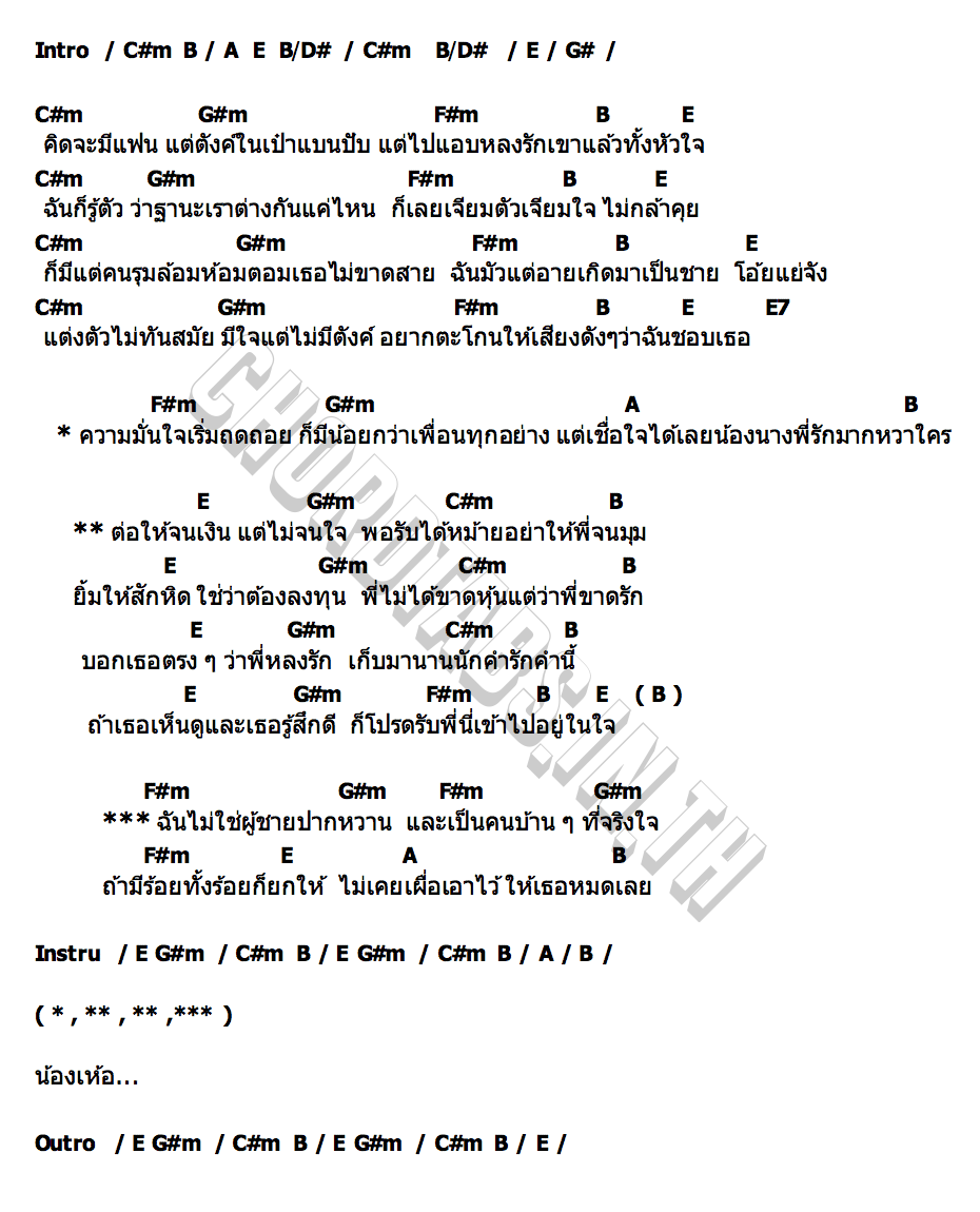 คอร์ด จนเงินไม่จนใจ ฮิม วีรภัทร