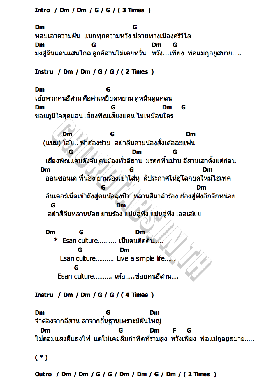 คอร์ด Esan culture สำราญชน