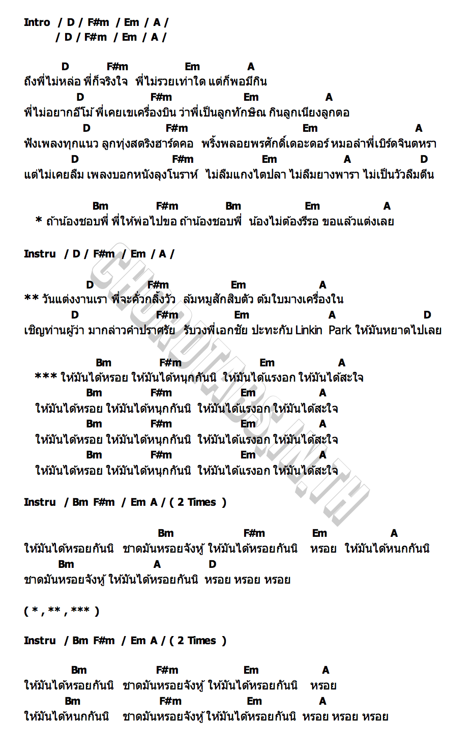 คอร์ด ให้มันได้หรอย (Reproduced 2025) อ.ไข่ มาลีฮวนน่า