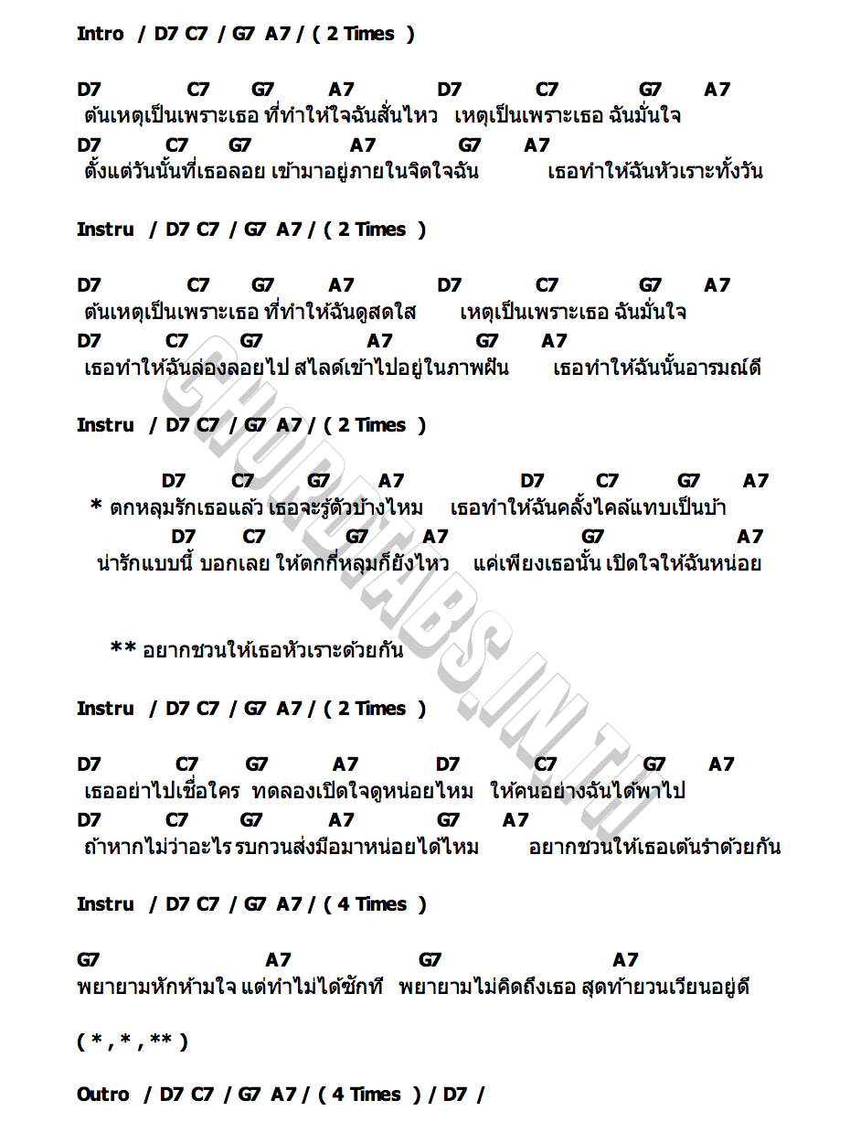 คอร์ด ต้นเหตุเป็นเพราะเธอ ฮันเตอร์