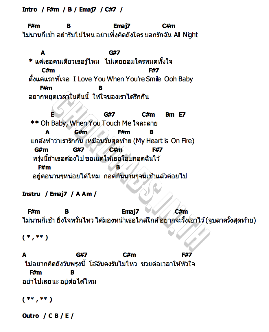 คอร์ด ไม่นานก็เช้า (Until Dawn) ICE TAMONWAN