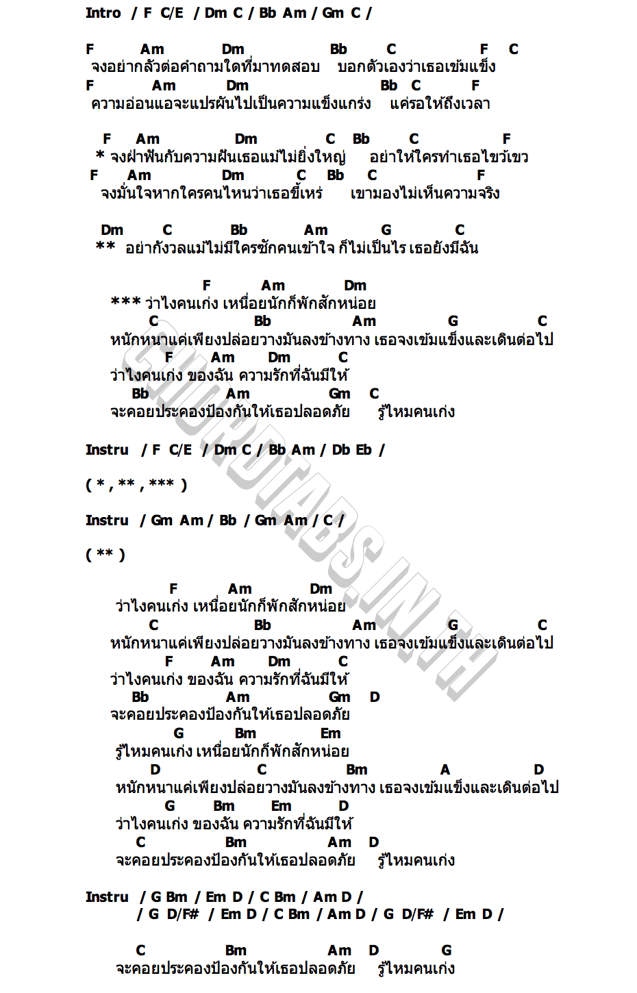 คอร์ด ว่าไงคนเก่ง TaitosmitH