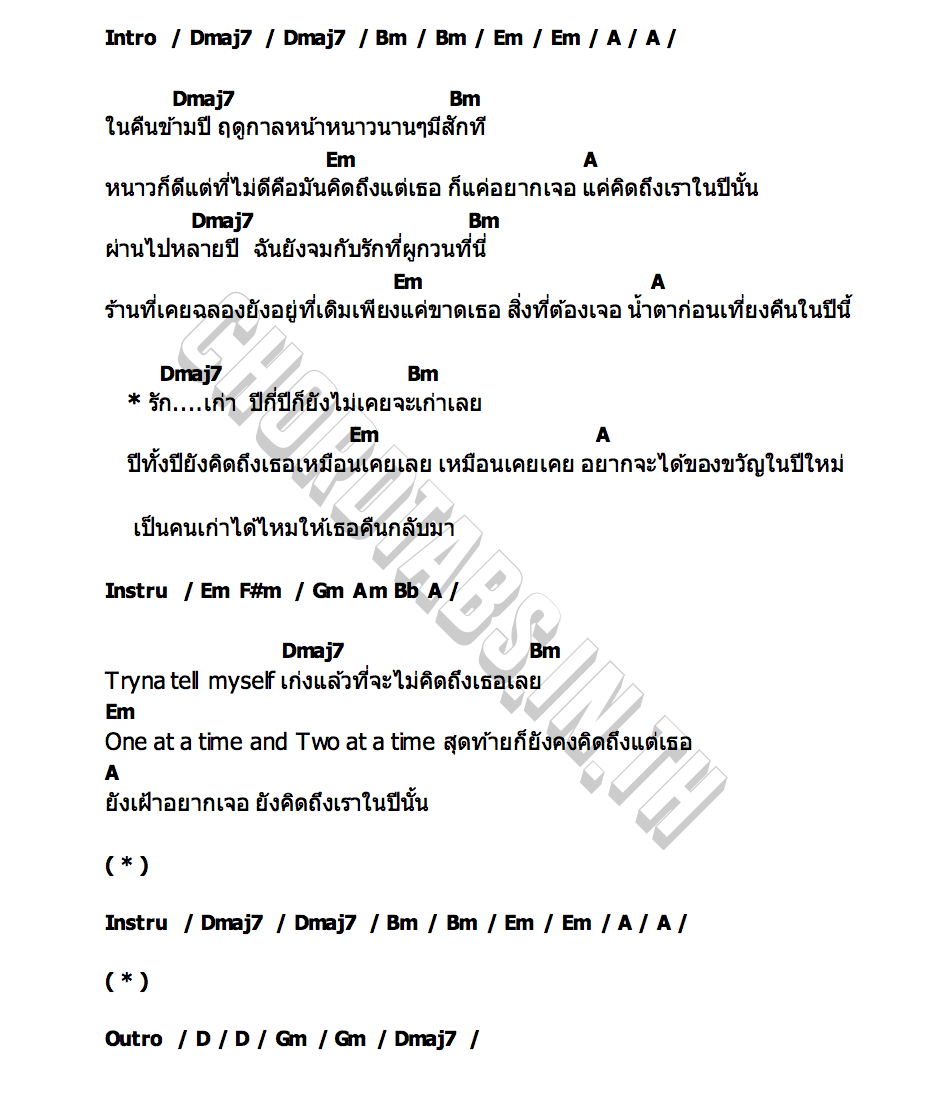 คอร์ด ของขวัญปีใหม่ (Golden Night) Jeff Satur