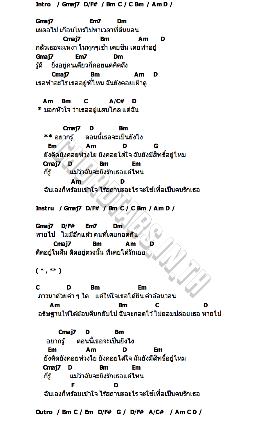 คอร์ด คนไร้สถานะ WHAT S UP