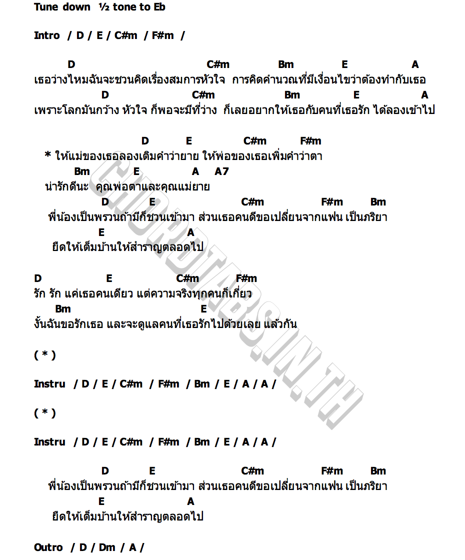 คอร์ด ยืดญาติ ว่าน ธนกฤต