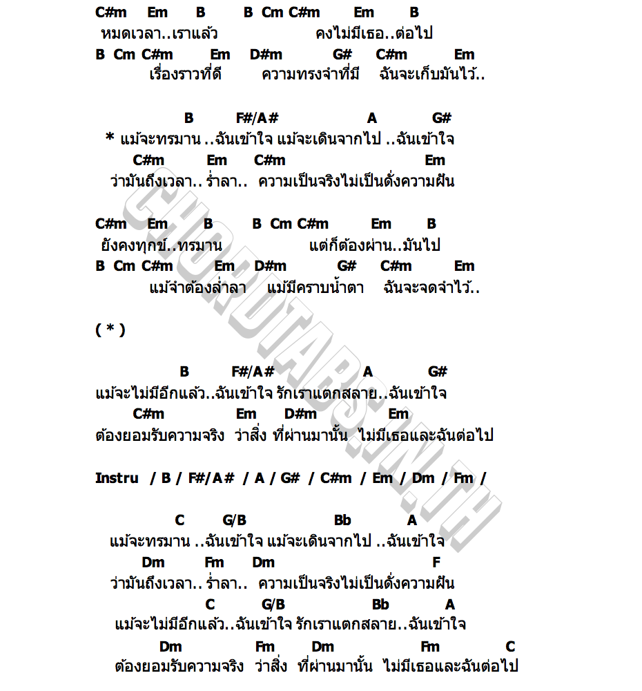 คอร์ด ฉันเข้าใจ โจรลอยนวล