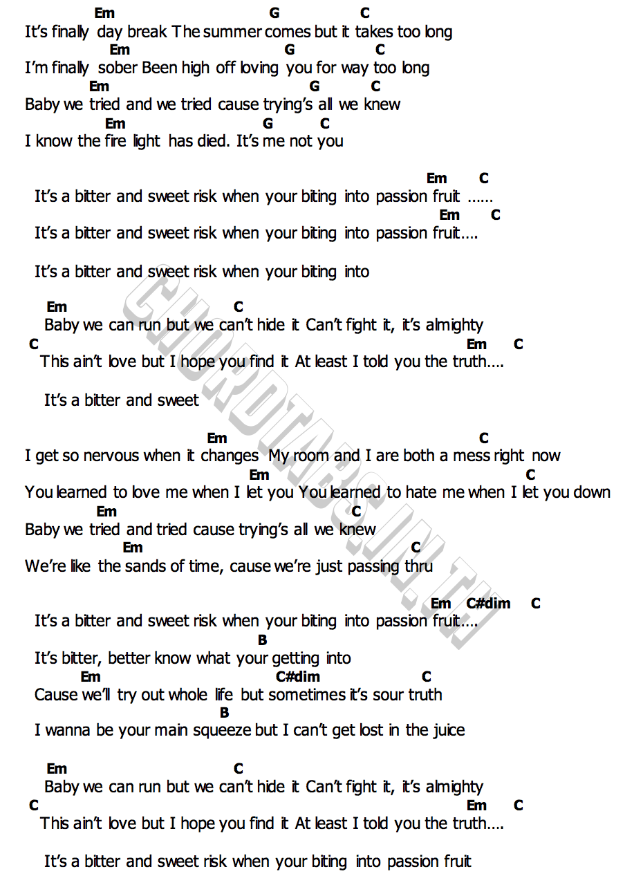 คอร์ด Passion Fruit Jeff Satur