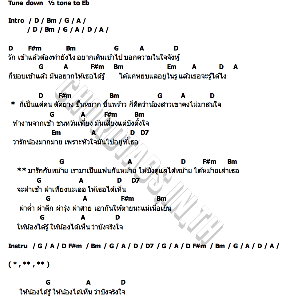 คอร์ด ผู้ชายผ่าเที่ยง บังศักดิ์ กงหรา