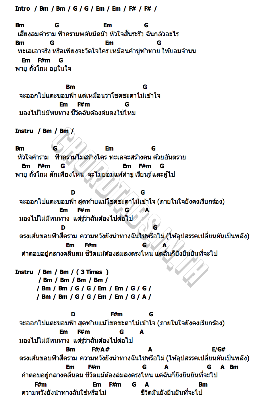 คอร์ด เรือเล็กควรออกจากฝั่ง (g27fest Version) ศิลปิน G27