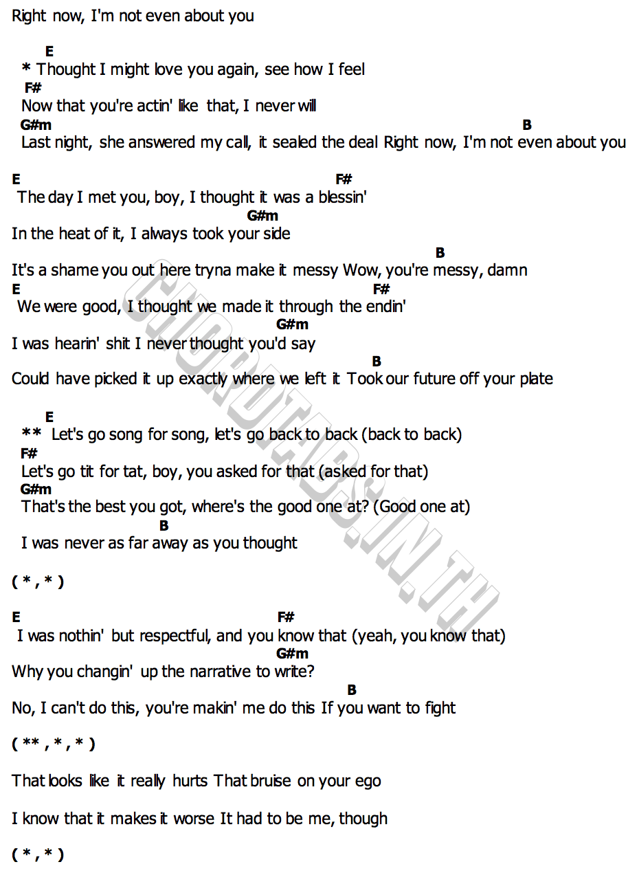 คอร์ด TIT FOR TAT Tate McRae