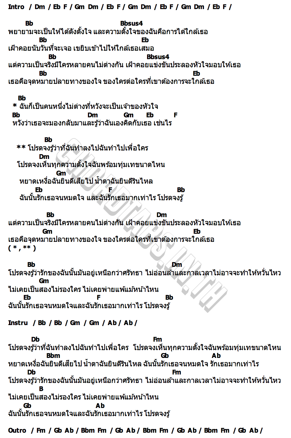 คอร์ด ไม่เป็นรอง TIGGER