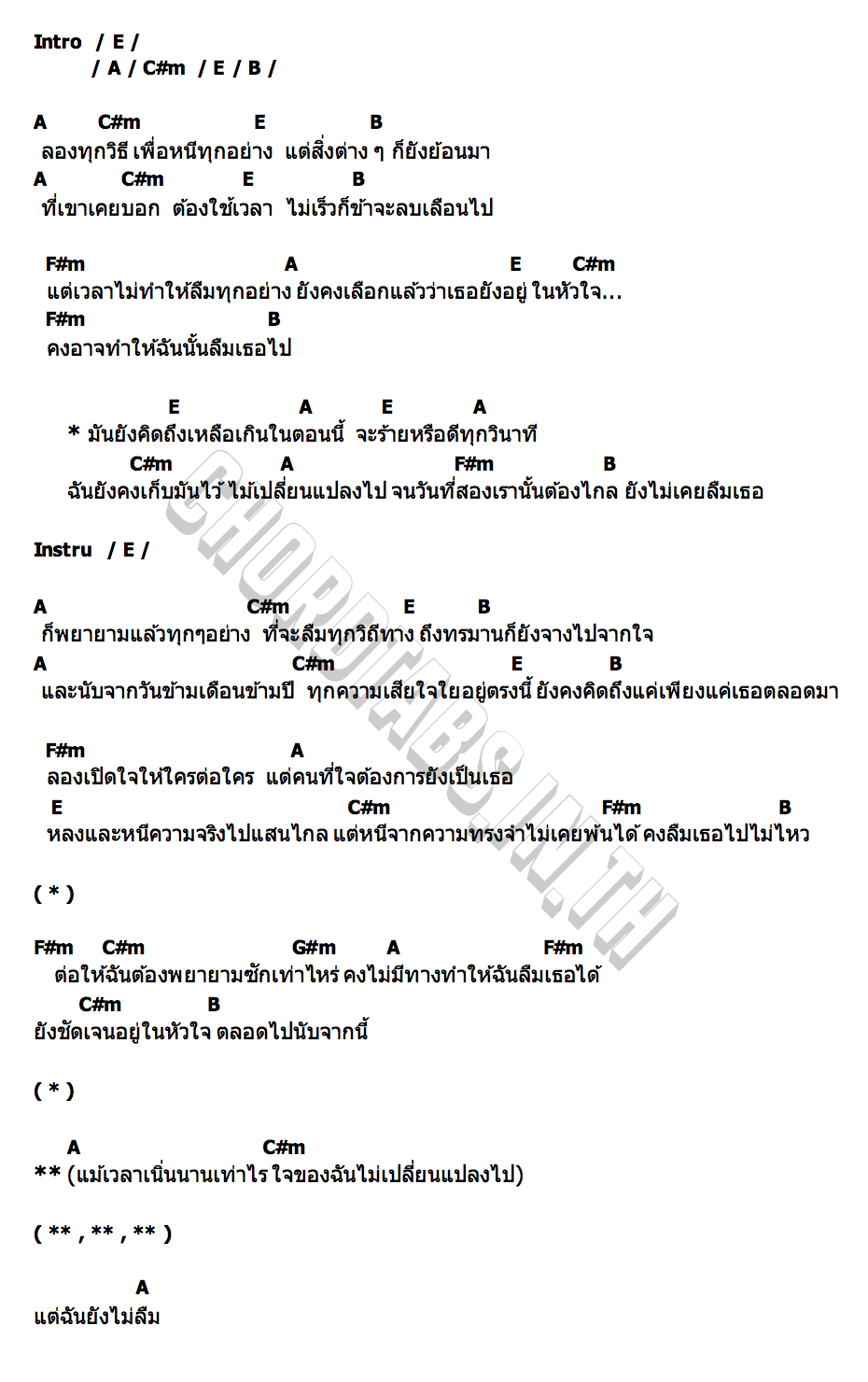 คอร์ด เหมือนเธอไม่เคยจาก (missing) AYLA s