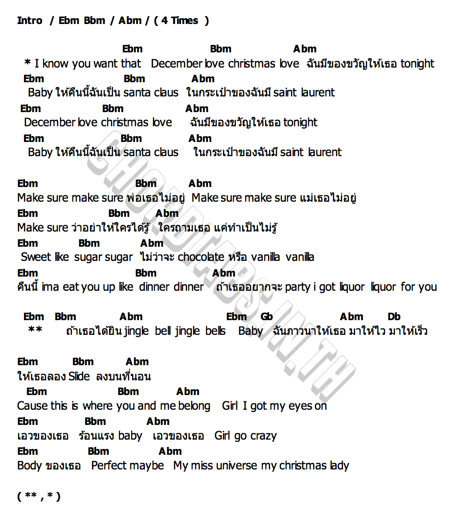 คอร์ด X Mas Love Tobii