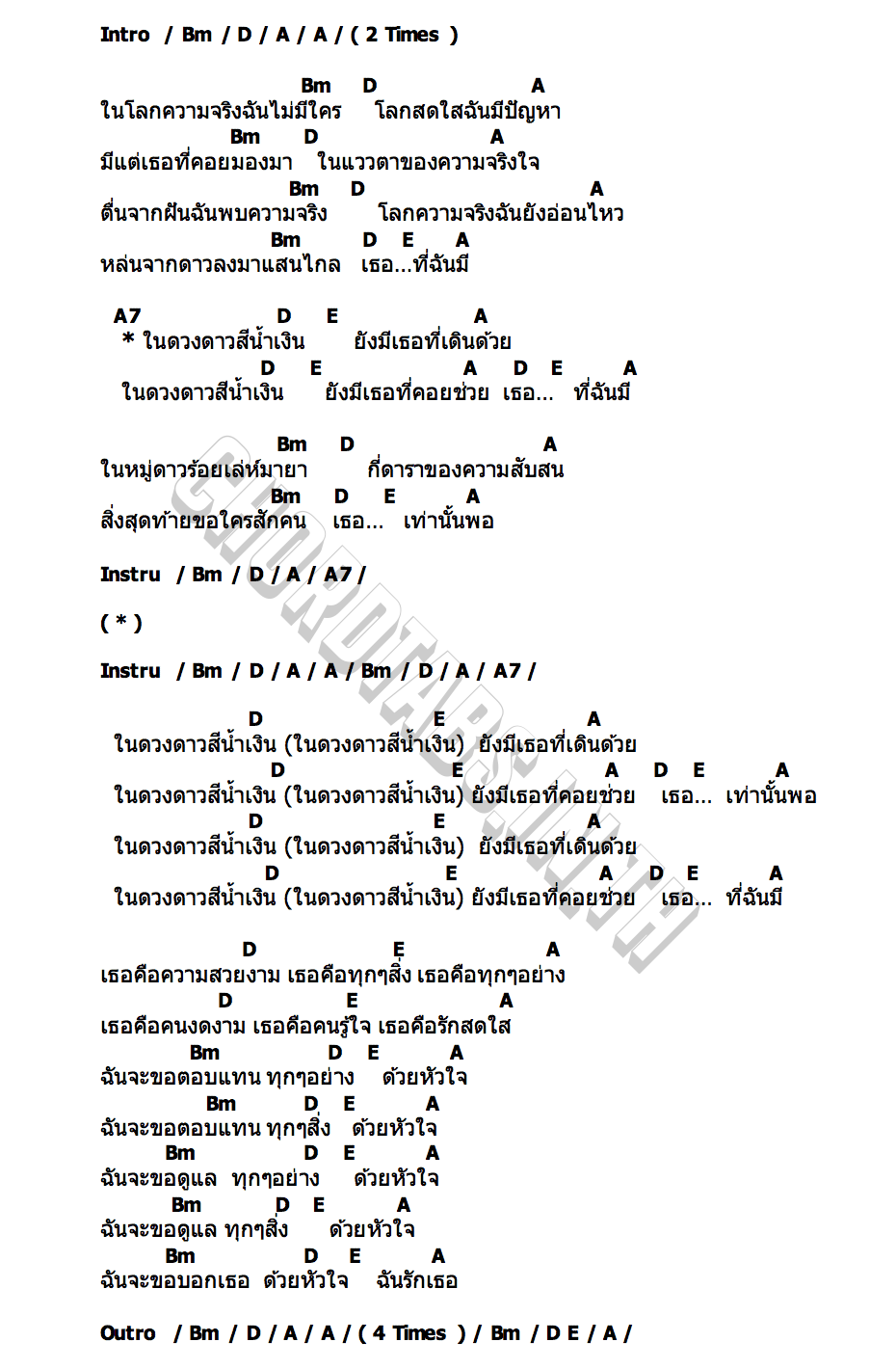 คอร์ด ในดวงดาวสีน้ำเงิน แหลม สมพล