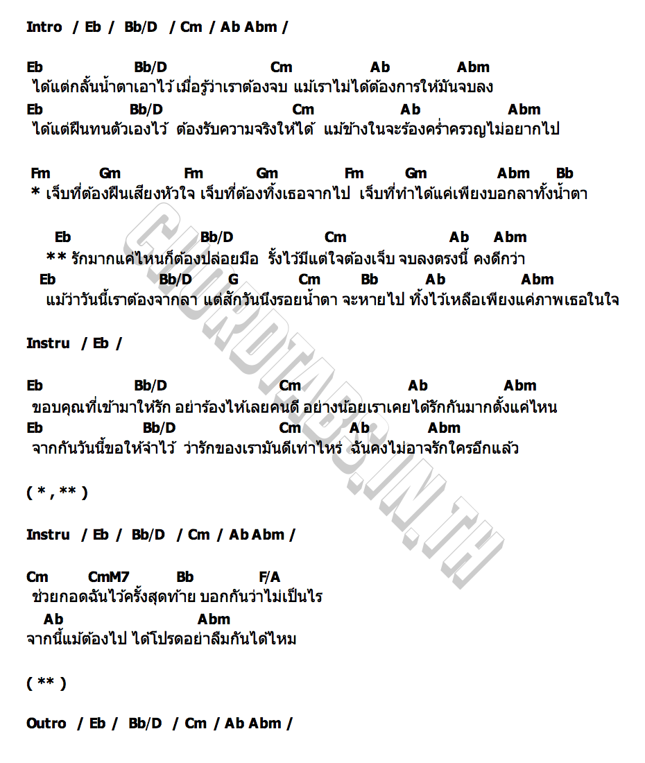 คอร์ด รักแค่ไหนก็ต้องปล่อยมือ GINNY & JAYNA