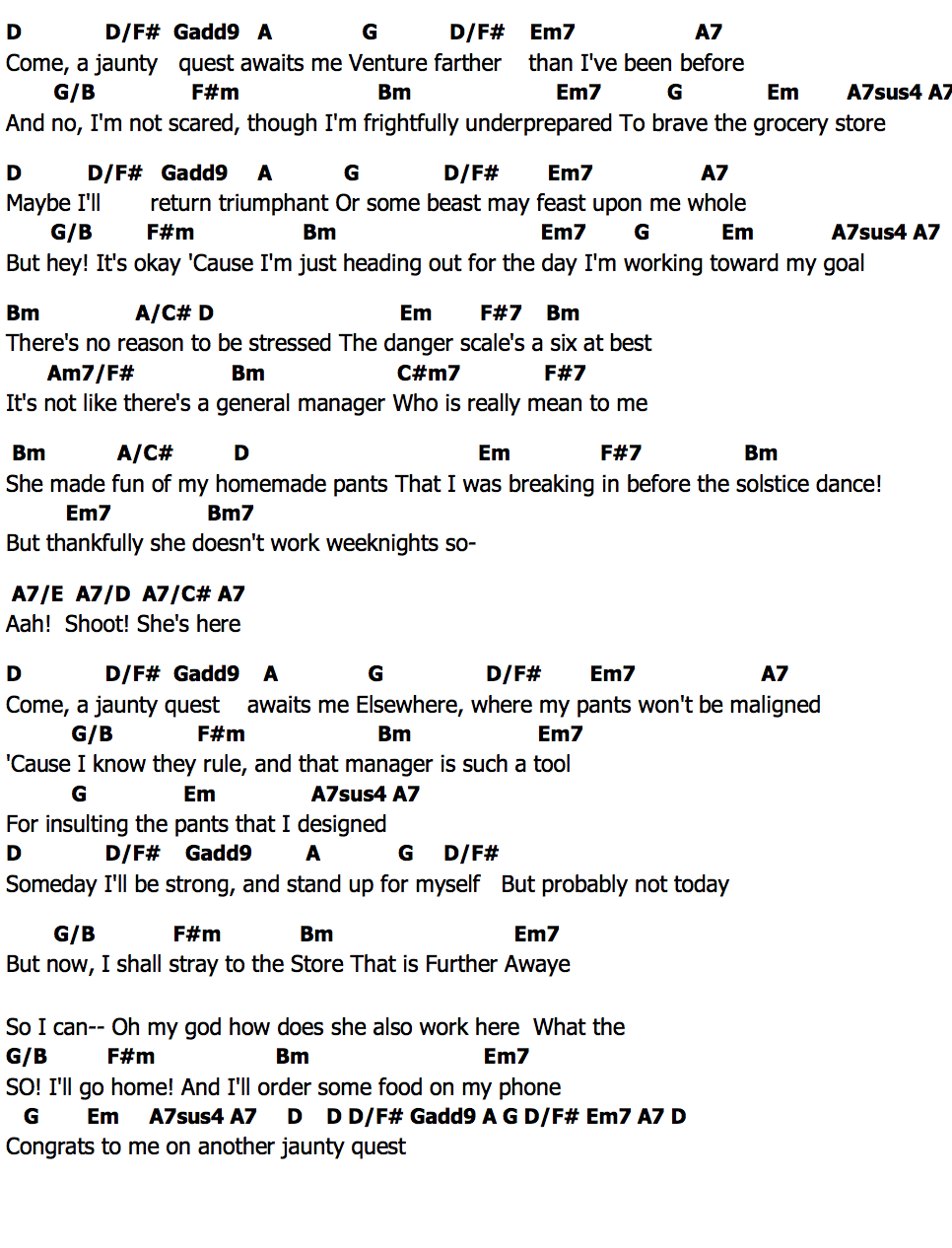 คอร์ด A Jaunty Quest Brian David Gilbert