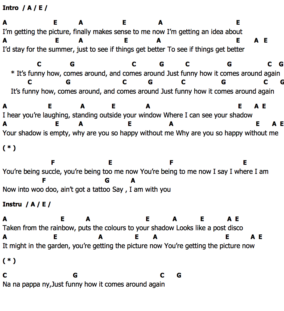 คอร์ด Comes Around The September When