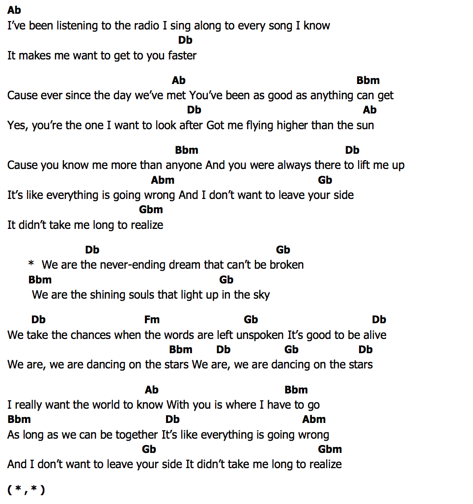 คอร์ด Dancing On The Stars Live Emma Kok