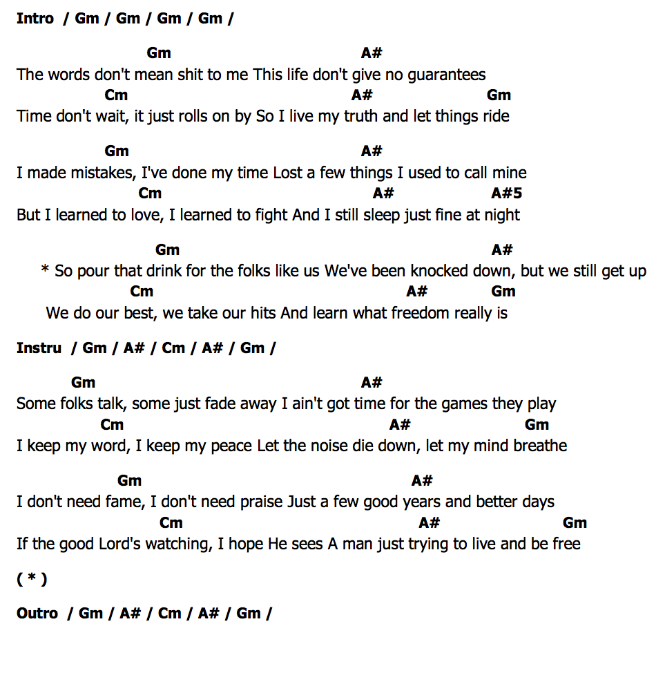 คอร์ด Freedom Cain Walker