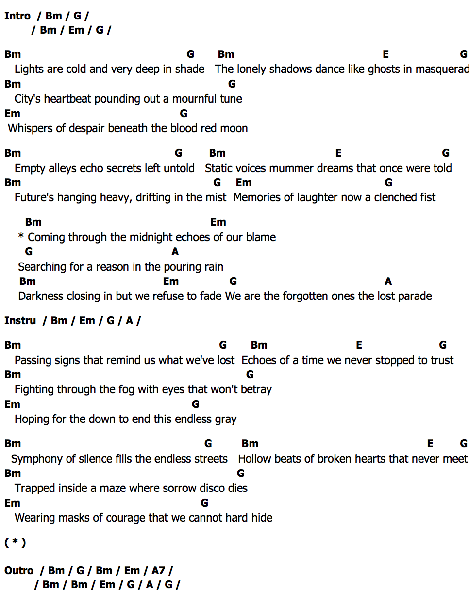 คอร์ด Midnight Dark Music Records