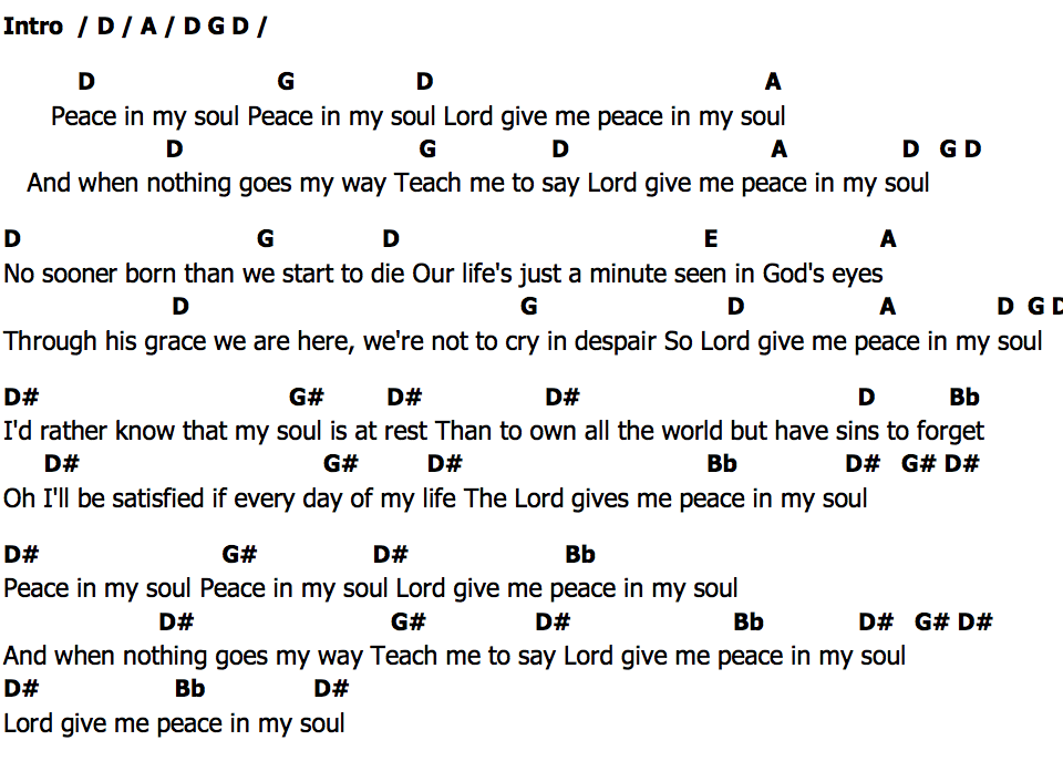 คอร์ด Peace In My Soul Sonny James