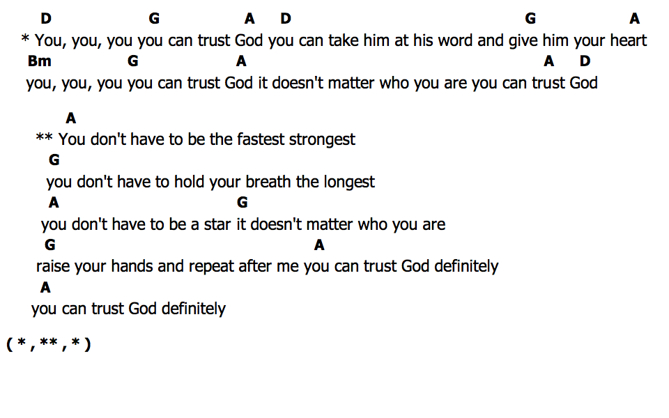 คอร์ด You You You You Can Trust God Misc Praise Songs