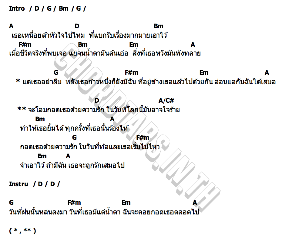 คอร์ด โอบกอดเธอด้วยความรัก Dome Jaruwat x marr team
