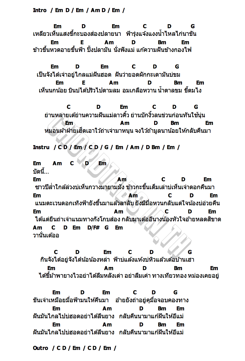 คอร์ด คืนนามาแก้ฝัน ช่างสิทธิ์ แสงเพ็งxแจ็คลูกอีสาน