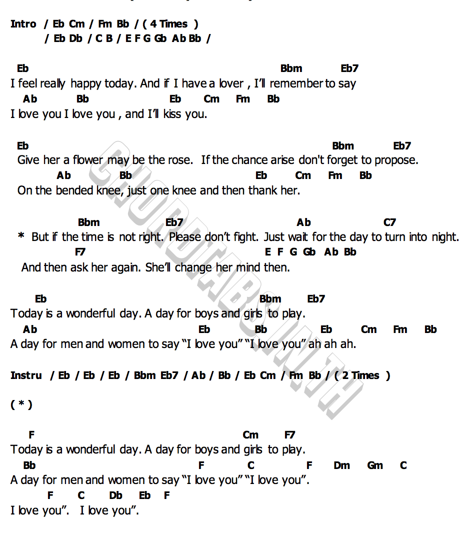 คอร์ด A WONDERFUL DAY ฮันเตอร์