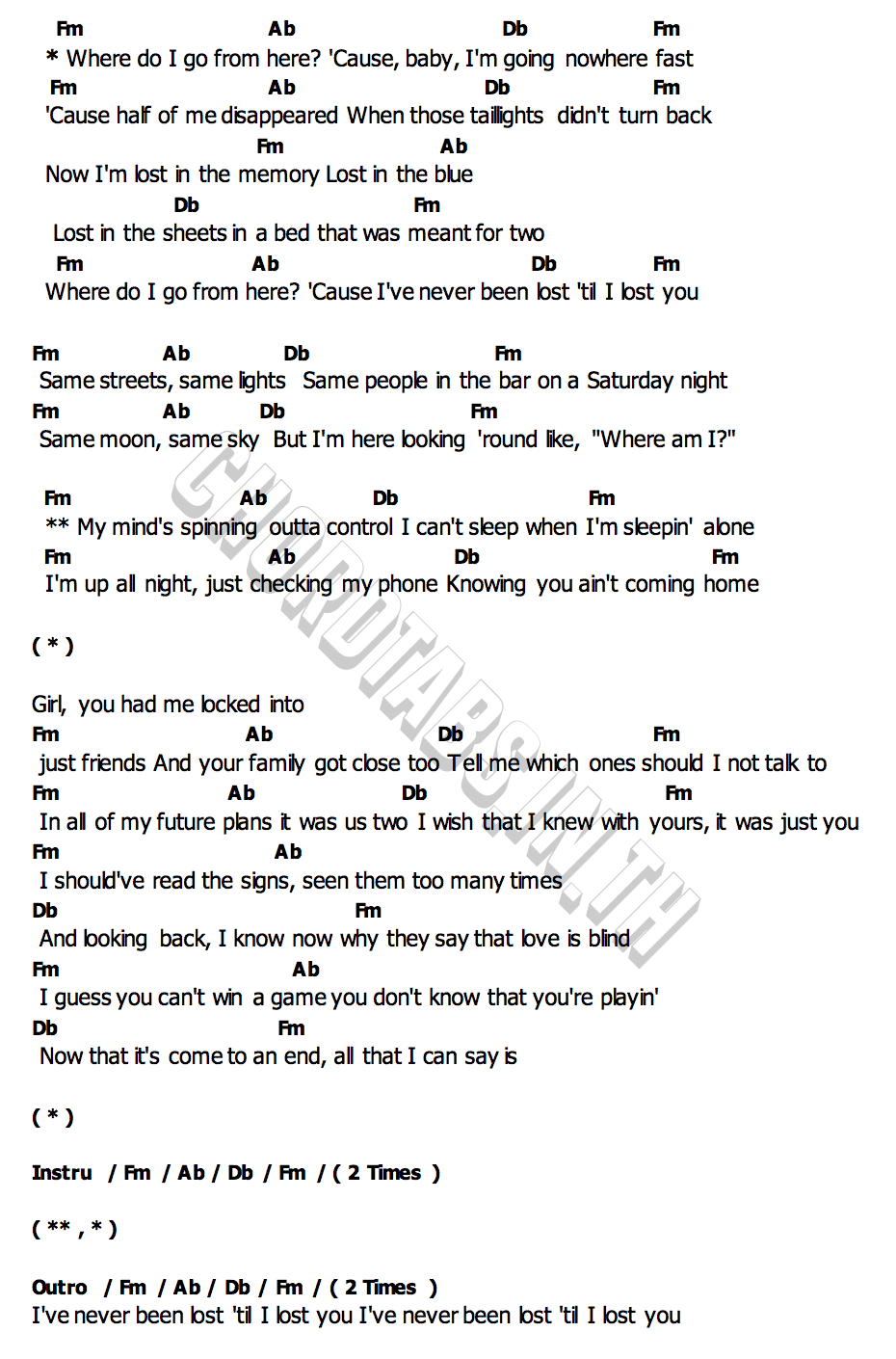 คอร์ด Lost Bailey Zimmerman