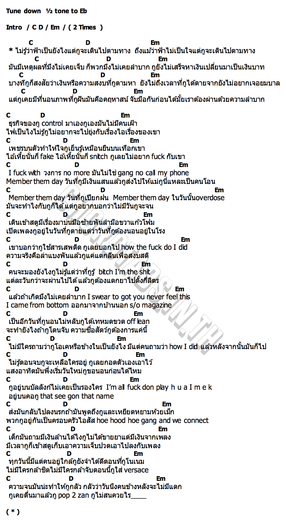 คอร์ด ฟ้าไม่เป็นใจ HK