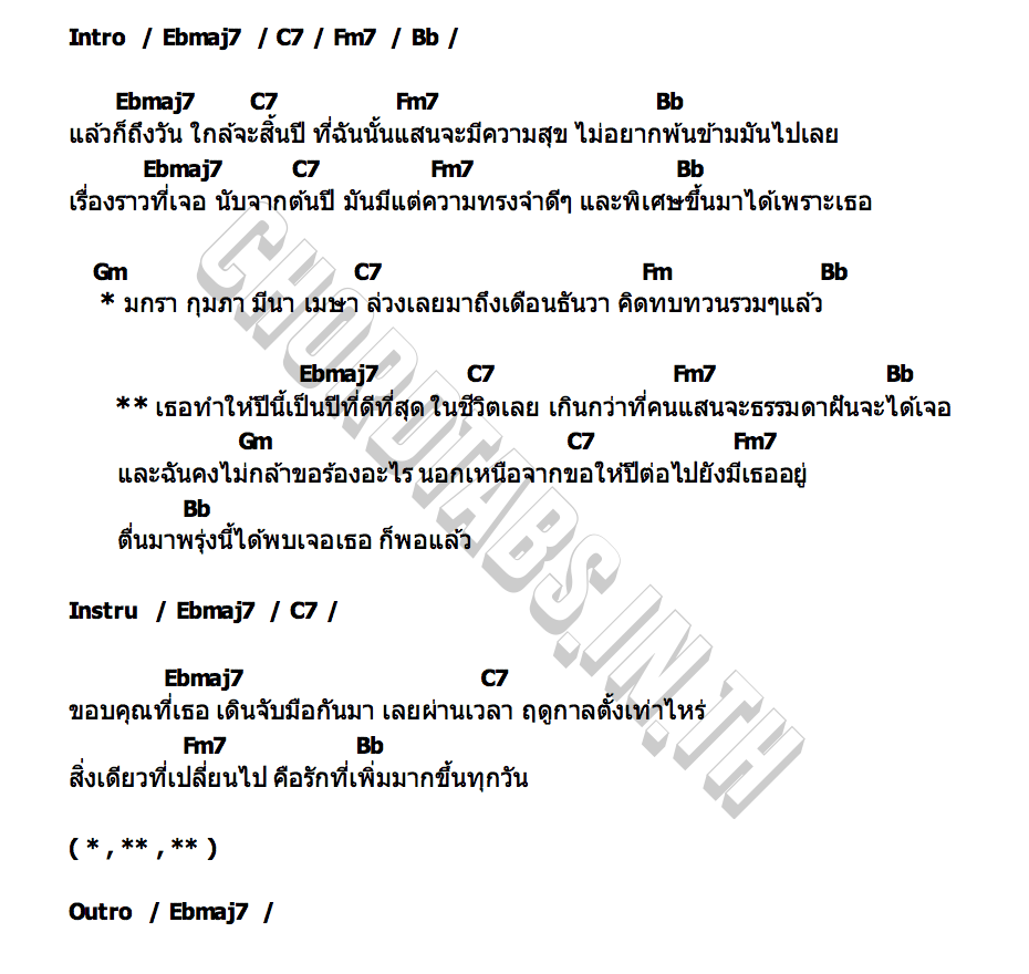 คอร์ด Best Year fellow fellow