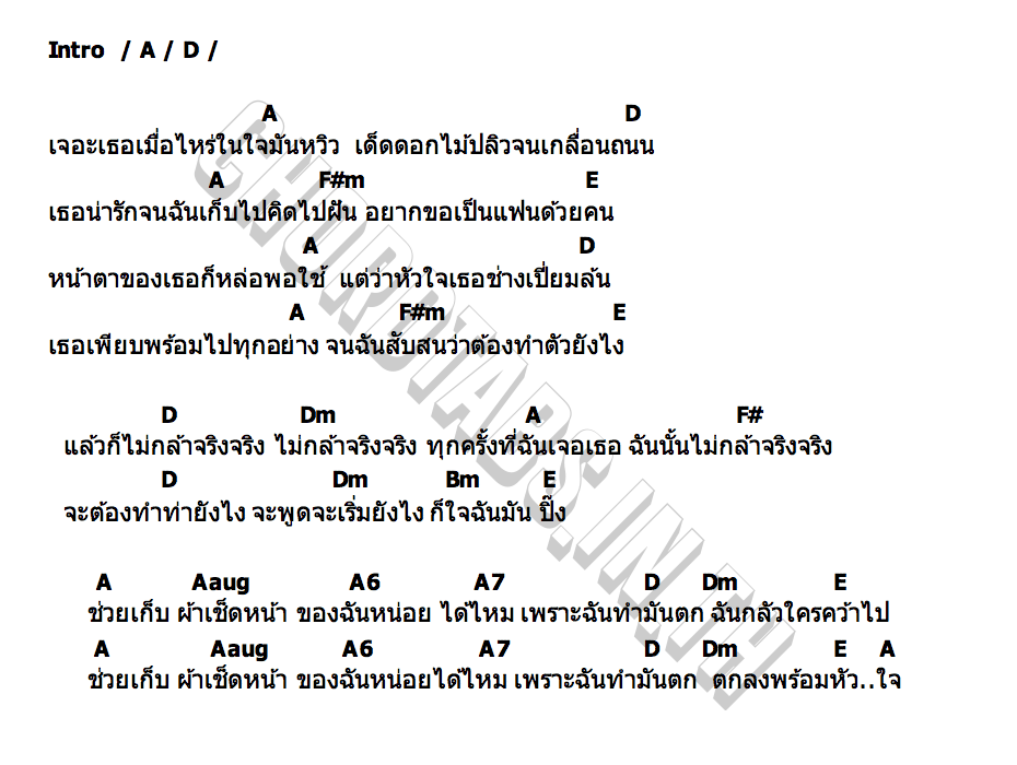 คอร์ด ผ้าเช็ดหน้า ธีร์ ไชยเดข