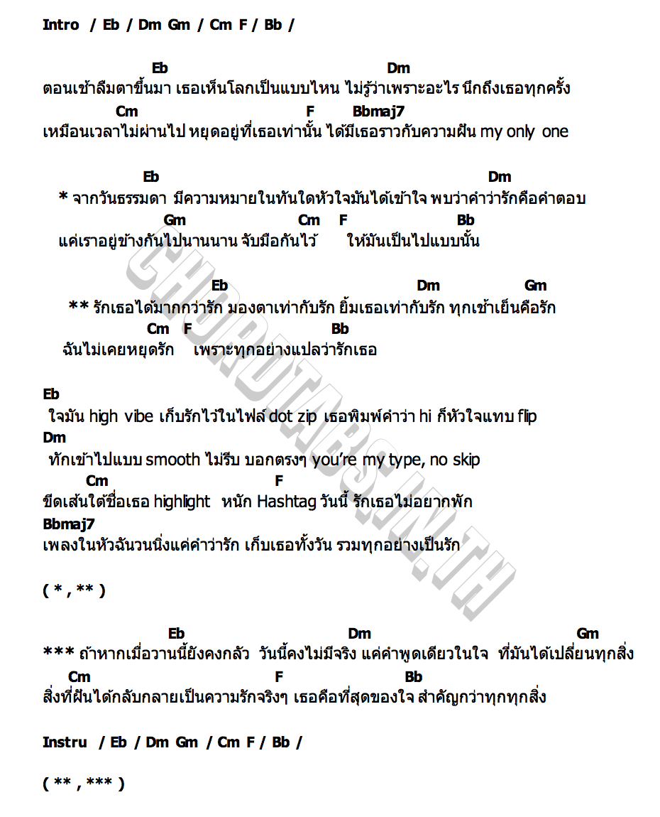 คอร์ด เท่ากับรัก NEW DAY PROJECT