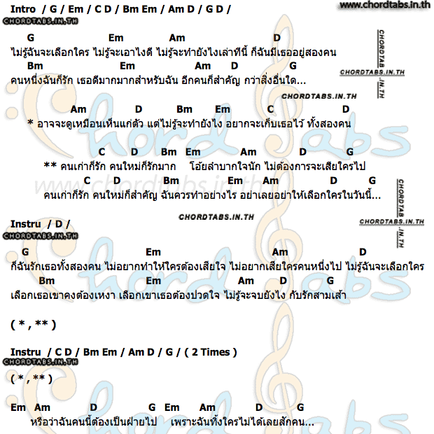 คอร์ด คนเก่าก็รักคนใหม่ก็รักมาก ไก่ จำเริญ