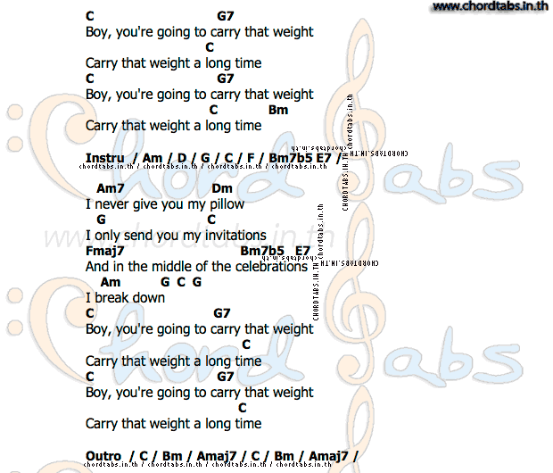 คอร์ด Carry That Weight The Beatles